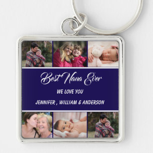 Best Nana Ever Grandchildren Photo Collage Names Keychain