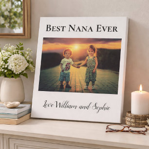 Best Nana Ever Grandkids Photo  Faux Canvas Print