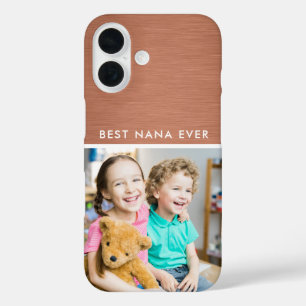 Best Nana Ever Grandma Grandkids Photo Copper iPhone 16 Case