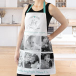 Best Nana Ever Kitchen Chef Family 6 Photo Collage Apron<br><div class="desc">“Best Nana Ever.” She’s loving every minute with her grandkids. Add extra sparkle to her culinary adventures whenever she wears this elegant, sophisticated, simple, and modern apron. A stylish, simple visual of soft gray handwritten script and leaf heart laurel, along with soft turquoise blue sans serif and script typography overlay...</div>