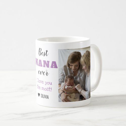 Best Nana Ever Love You Most 2 Photo Coffee Mug