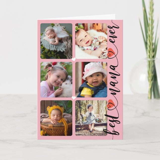 Best Nana Ever Photo Collage Mother's Day Card (Front)