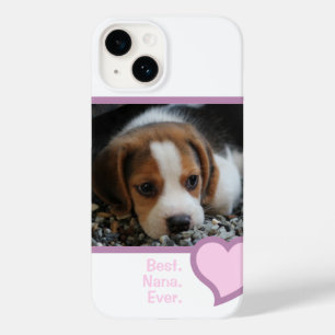 BEST NANA EVER PINK HEART TEXT PET DOG PHOTO Case-Mate iPhone 14 CASE