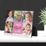 Best Nana Ever Pink Script 5 Photos Family Plaque<br><div class="desc">Gift your Nana or grandmother this wonderful keepsake plague for any occasion... birthday,  Christmas or Mother's day. Personalize this with 5 photos of her grandchildren. "Best Nana Ever" is accented with modern handwritten style text.</div>