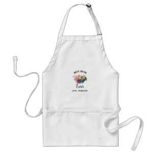 Best Nana Ever Trendy Burgundy Boho Floral Adult A Apron