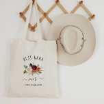 Best Nana Ever | Trendy Burgundy Boho Floral Tote Bag<br><div class="desc">This trendy and stylish tote bag says "best nana ever" in rustic,  handwritten script and features a watercolor bouquet of boho flowers in shades of marsala,  orange,  and white for a gift your grandmother will love.</div>