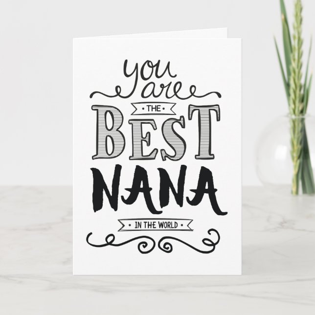 Best Nana in the World Birthday Card (Front)