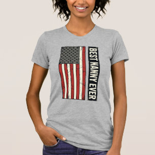 Best Nanny Ever Patriotic Vintage Flag Shirt Desig