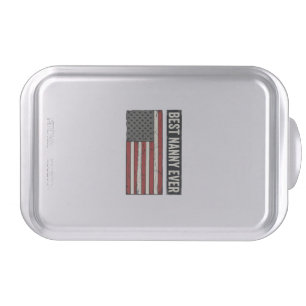 Best Nanny Ever Patriotic Vintage Flag Shirt Desig Cake Pan