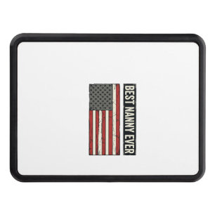Best Nanny Ever Patriotic Vintage Flag Shirt Desig Hitch Cover
