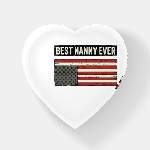 Best Nanny Ever Patriotic Vintage Flag Shirt Desig Paperweight
