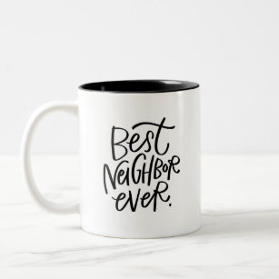 WOHR Best Neighbor Ever Mugs Set Housewarming Welcome gift for Neighbors  co-Workers Friends Novelty Moving Away Mugs Neighbor