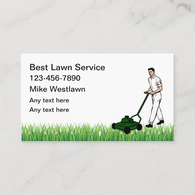 Best Neighborhood Lawn Service Business Card (Front)
