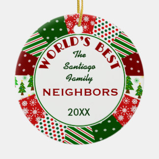 BEST NEIGHBORS Christmas gift Ceramic Ornament