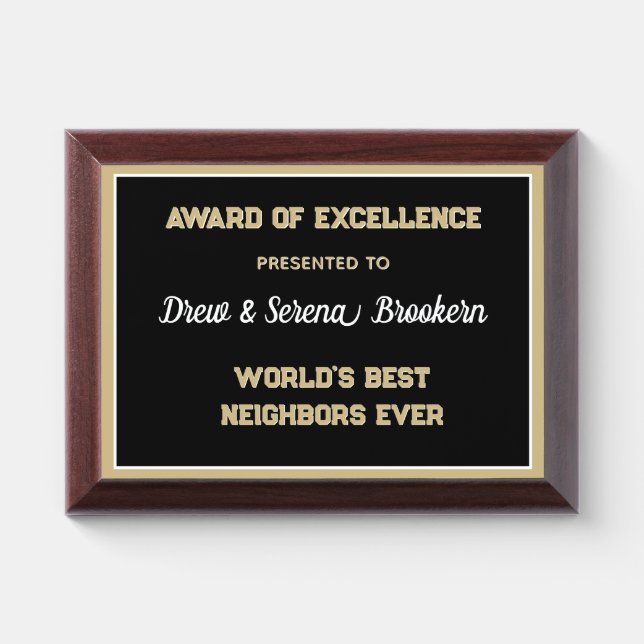 Best Neighbors ever Award Plaque (Horizontal)