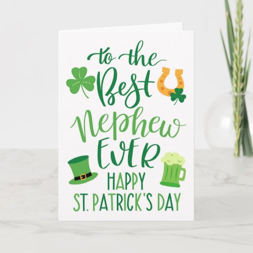 Best Nephew Ever St Patricks Day Typography Card