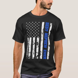 Best Nephew Ever US Vintage Flag Patriotic Family T-Shirt