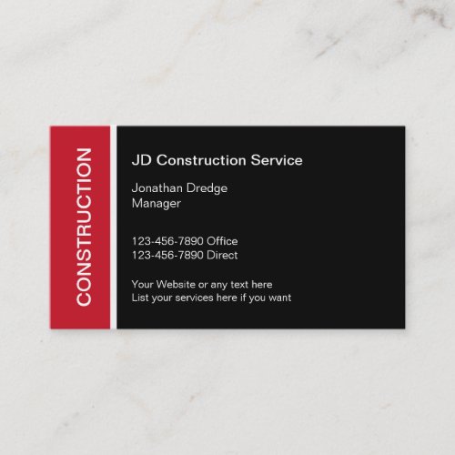 Best New Construction Business Cards
