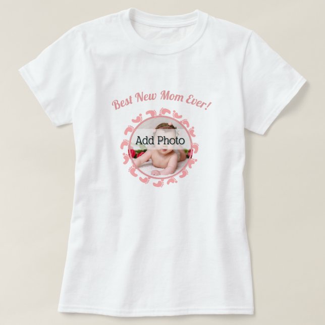 Best New Mom/Mother Family Photo baby Girl T-Shirt (Design Front)