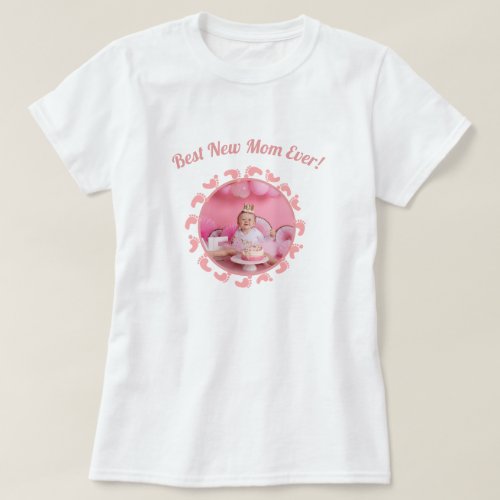 Best New MomMother Family Photo baby Girl T_Shirt