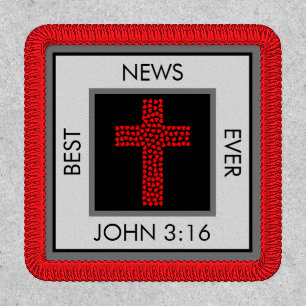 Best News Ever John 3:16 Gospel Tract Patch