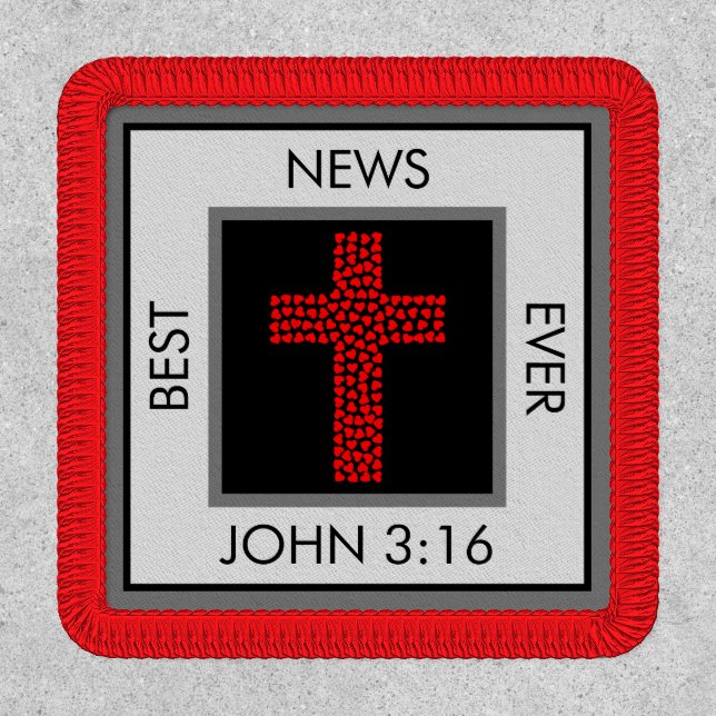 Best News Ever John 3:16 Gospel Tract Patch (Front)