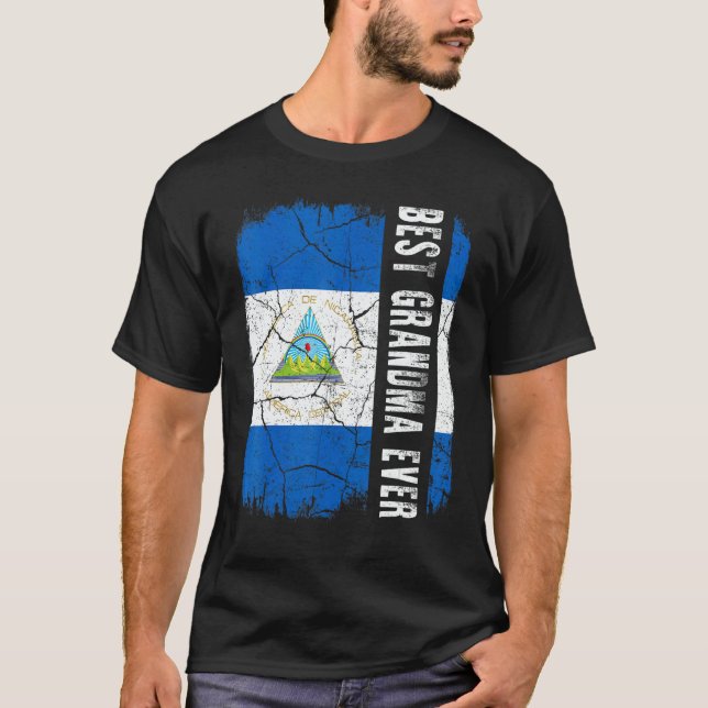 Best Nicaraguan Grandma Ever Nicaragua Flag Mother T-Shirt (Front)