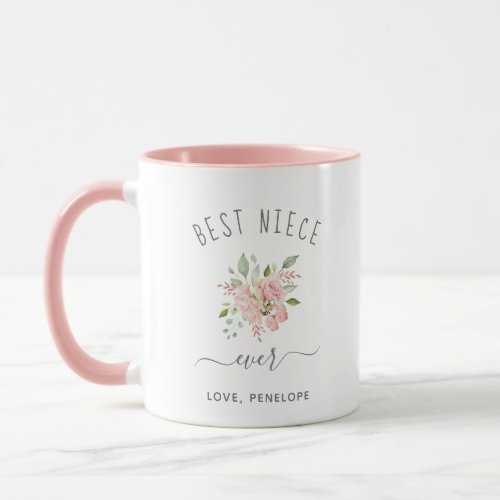 Best Niece Ever  Pretty Elegant Pink Roses Mug
