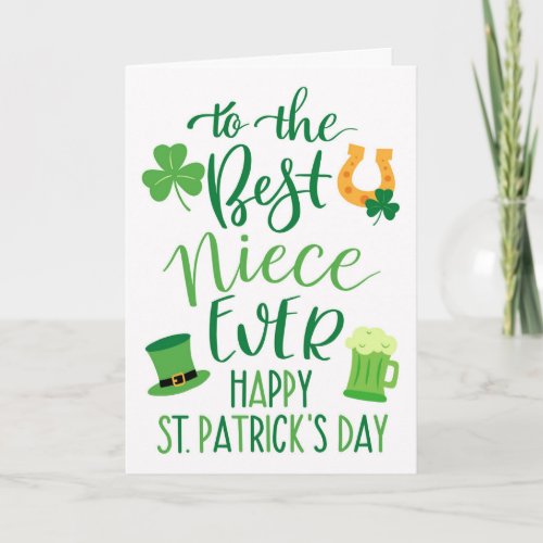 Best Niece Ever St Patricks Day Typography Card