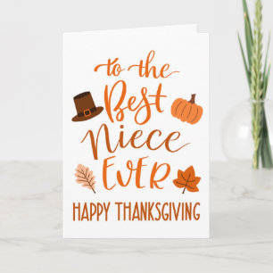 Best Niece Ever Thanksgiving Day in Orange Card