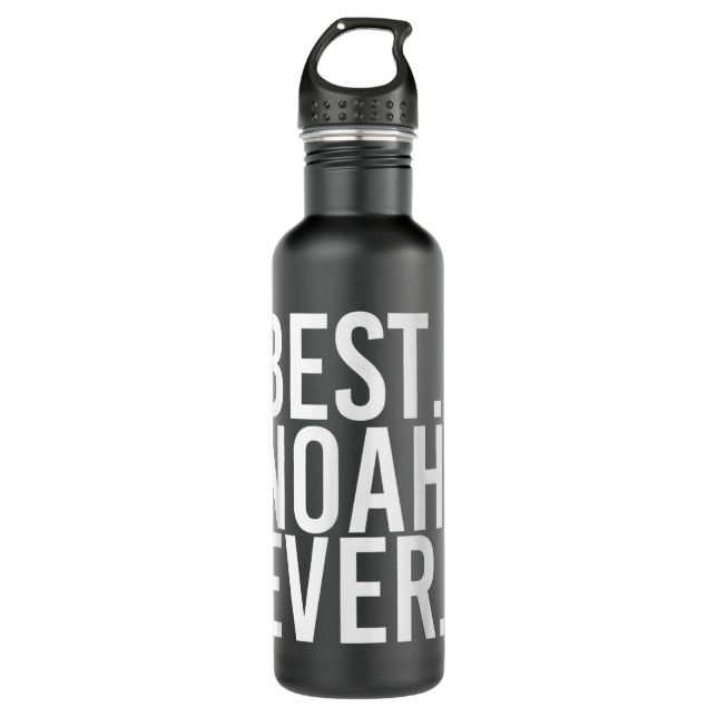 BEST. NOAH. EVER. Funny Personalized Name Joke Gif Stainless Steel Water Bottle (Front)