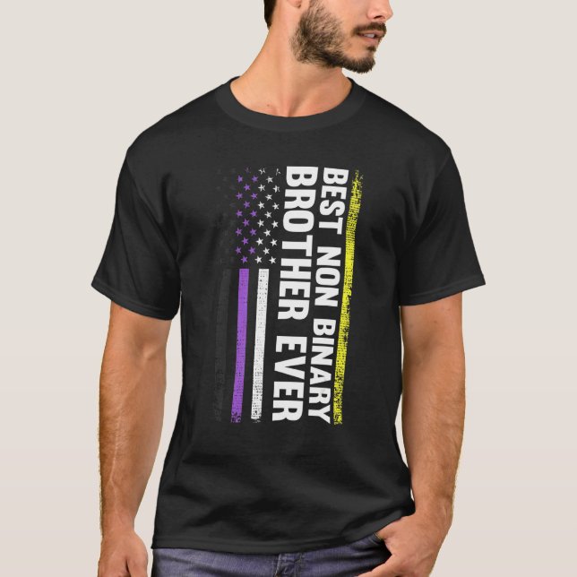 Best Non Binary Brother Ever Lgbt Gay Pride T-Shirt (Front)