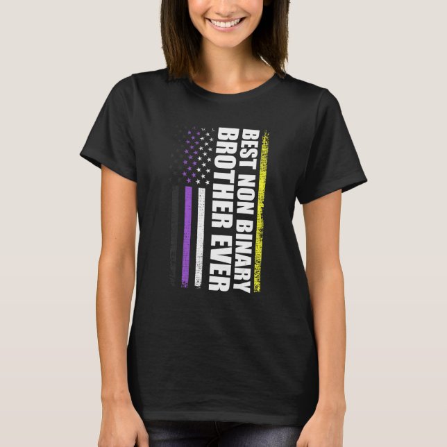 Best Non Binary Brother Ever Lgbt Gay Pride T-Shirt (Front)