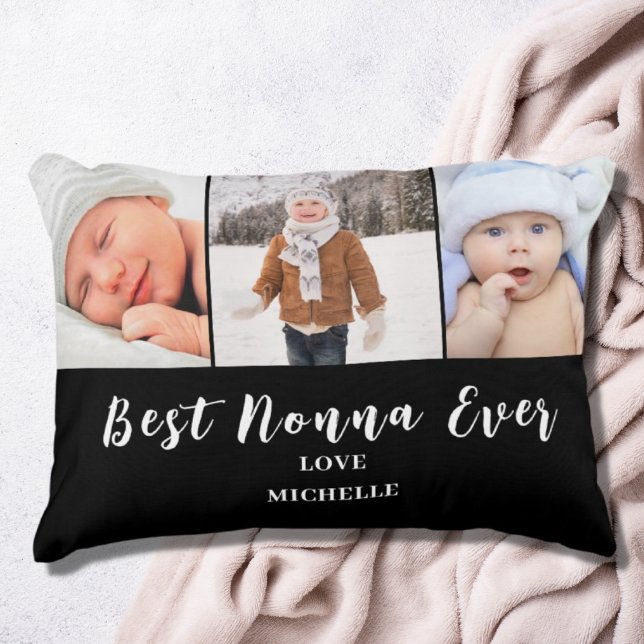 Best Nonna 3 Photo Collage Name  Accent Pillow (Creator Uploaded)