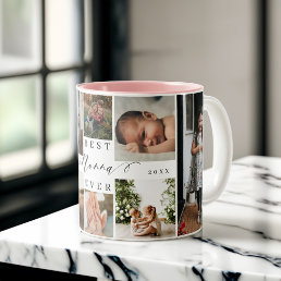 Best Nonna Ever | Elegant Script 8 Photo Collage Two-Tone Coffee Mug