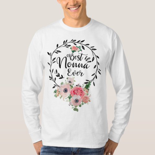 Best Nonna Ever Floral Decoration Grandma T_Shirt