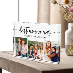 Best Nonna Ever - Grandchildren Photo Collage Block