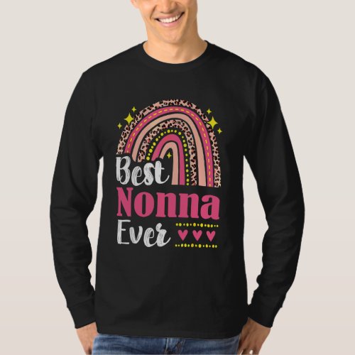 Best Nonna Ever Rainbow Leopard Mothers Day Mom Gr T_Shirt