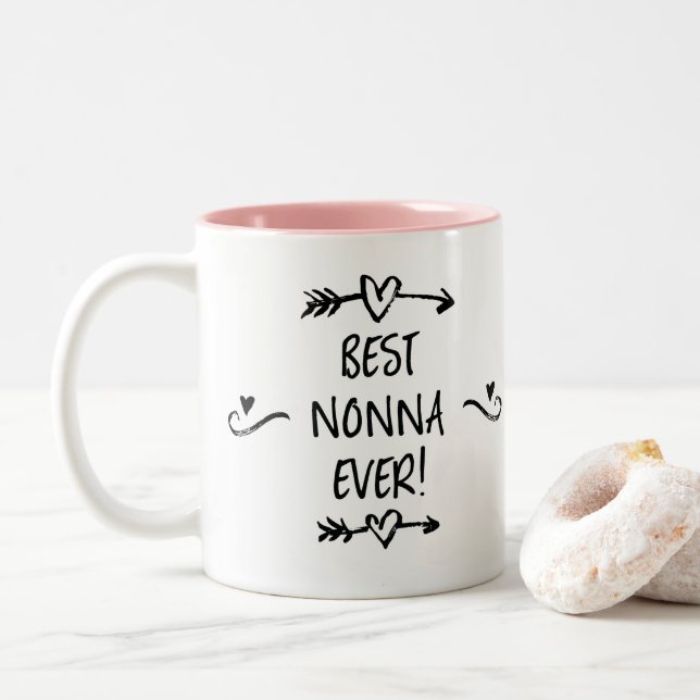 Best Nonna Ever Two-Tone Coffee Mug (With Donut)