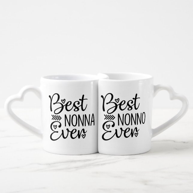 Best Nonna Nonno Ever Coffee Mug Set (Front Nesting)