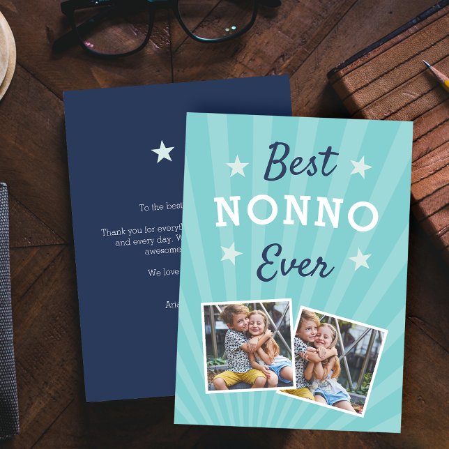 Best Nonno Ever | Father's Day Flat Photo Card (Creator Uploaded)