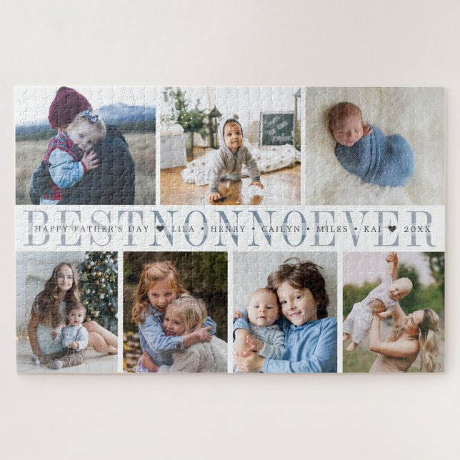 Best Nonno Ever | Grandchildren Photo Collage Jigsaw Puzzle (Horizontal)