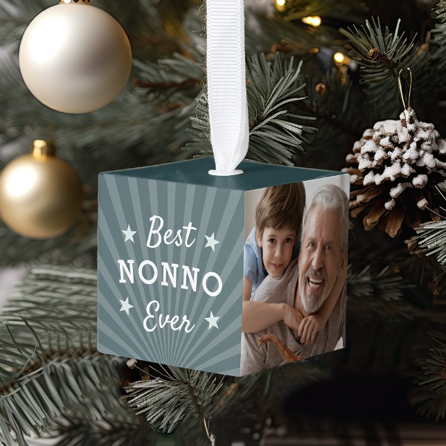 Best Nonno Ever Photo Cube Ornament (Creator Uploaded)