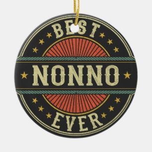 Best Nonno Ever Retro Vintage Grandpa Fathers Day Ceramic Ornament