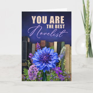 Best Novelist Vintage Book Theme Card