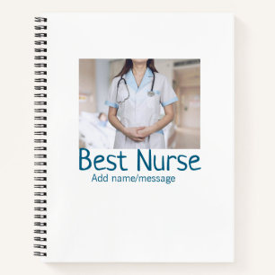 Best nurse add photo name text medical doctor hosp notebook