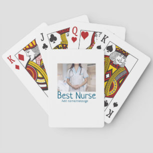 Best nurse add photo name text medical doctor hosp poker cards