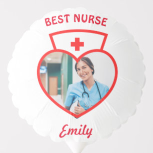 Best Nurse Cute Birthday Gift Add Your Photo Name Balloon