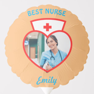 Best Nurse Cute Birthday Gift Add Your Photo Name Balloon