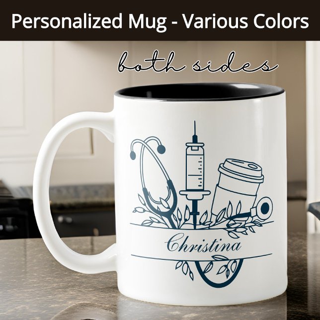 Best Nurse Ever Mug Custom Graduation Gift for Her (congrats grad mug, nursing school graduation, floral nurse gift, nurse mug gift, custom medical mug)